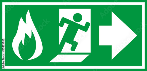 Fire exit sign.