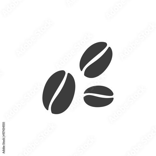 Coffee beans icon. Coffee beans Vector isolated on white background. Flat vector illustration in black. EPS 10