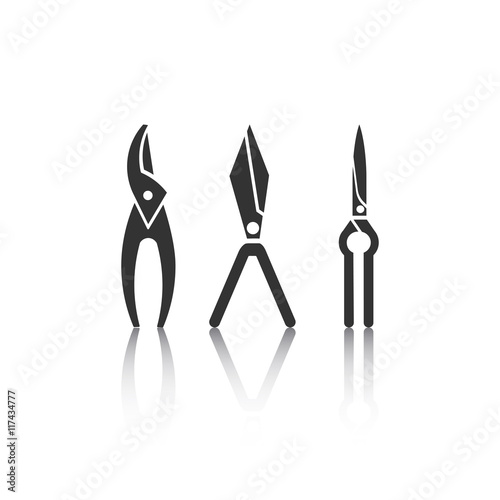Set of icons - gardening tools. Web site design. Spring season gardening