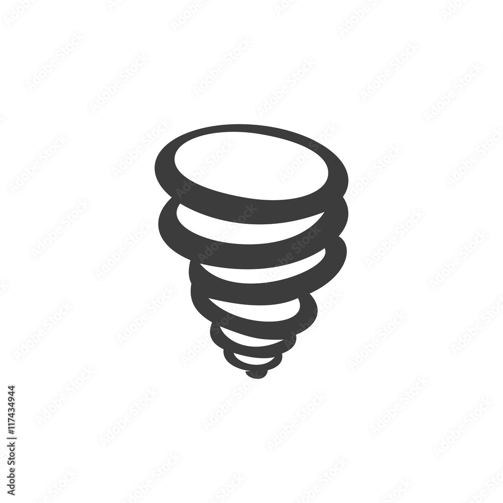 Tornado icon. Tornado Vector isolated on white background. Flat vector illustration in black. EPS 10