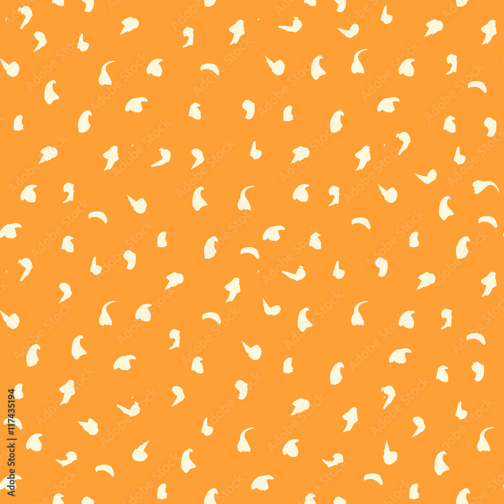Hand Drawn seamless vector pattern made with ink. Brush spots. Textile pattern in orange color. Hand Drawn seamless vector pattern made with ink. Brush spots. Textile pattern in orange color.