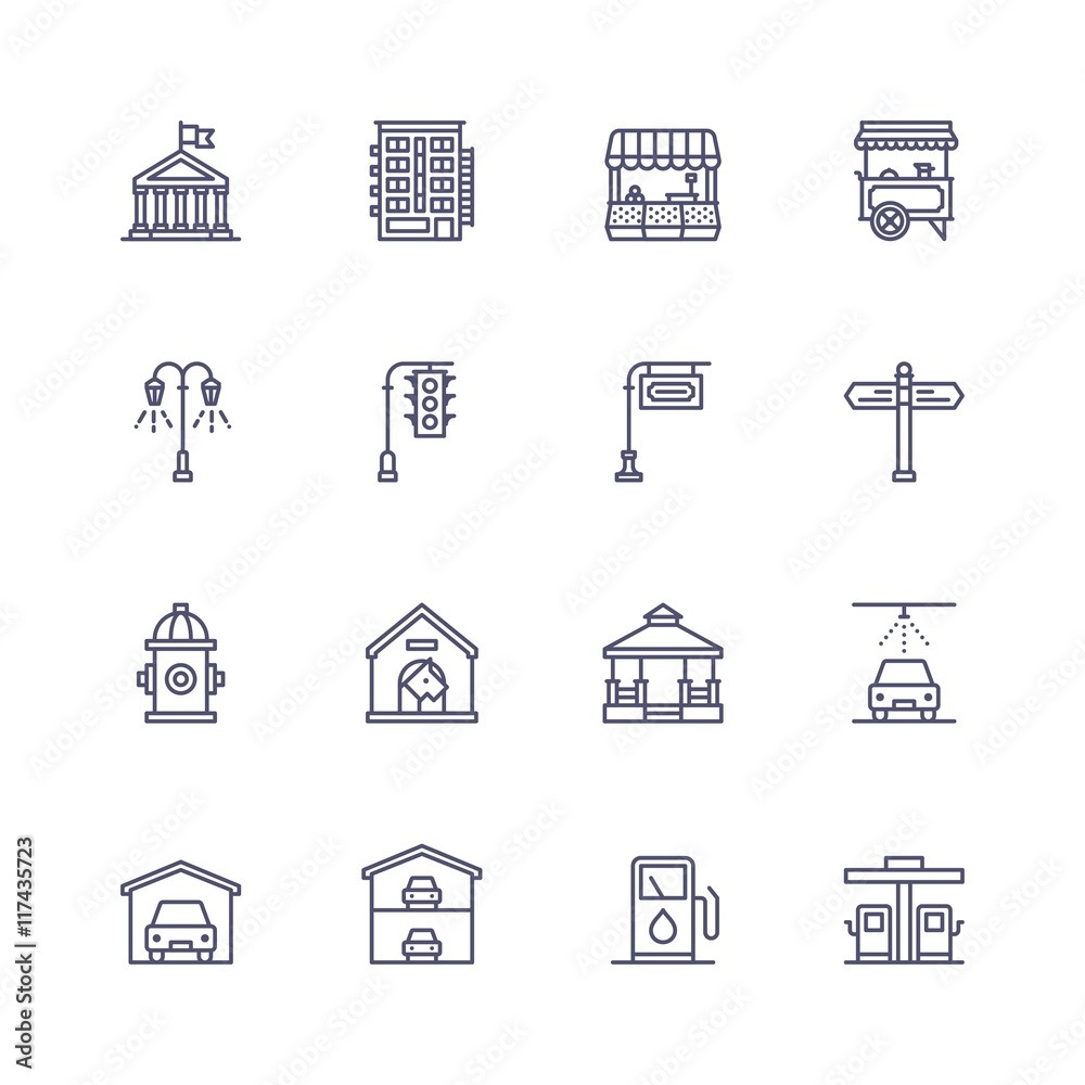 Buildings icons Buildings icons