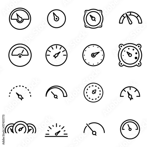 Vector line meter icon set