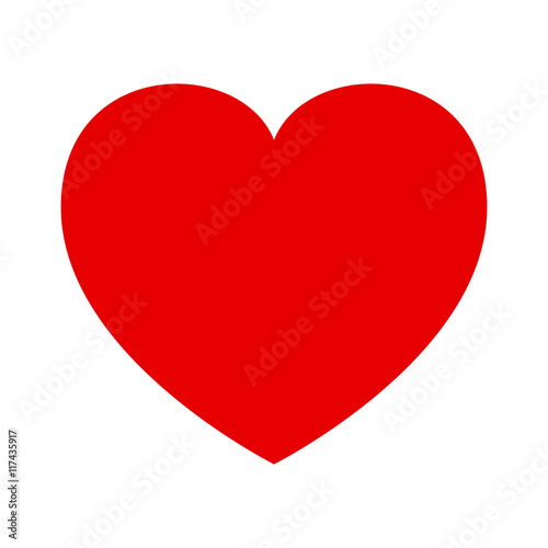 human heart, red love design. Vector illustration isolated on white background
