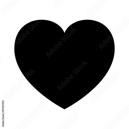 human heart, silhouette, outline love design. Vector illustration isolated on white background