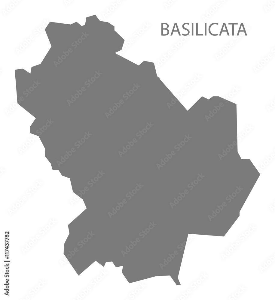 Basilicata Italy Map grey
