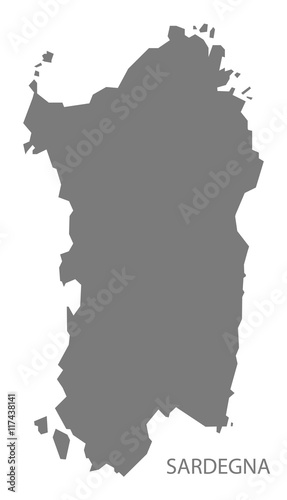 Sardegna Italy Map grey