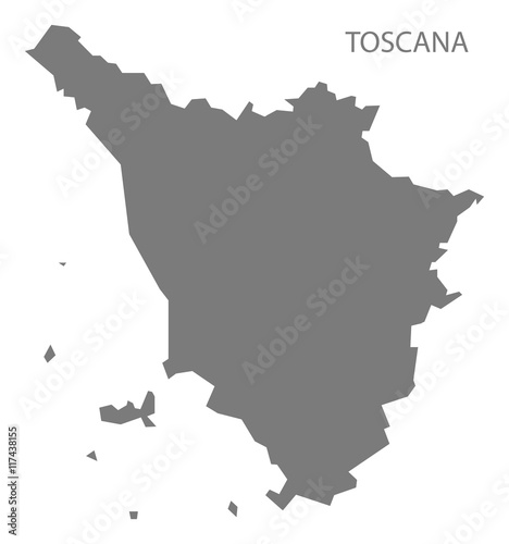 Toscana Italy Map grey