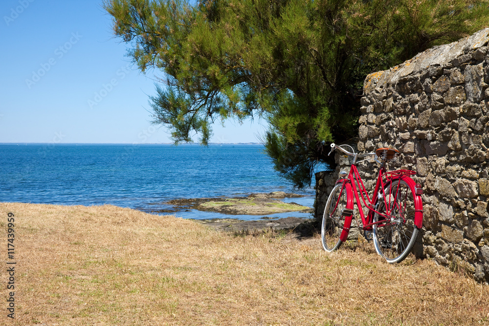 Fototapeta premium Plage de Noirmoutier et ses vélos