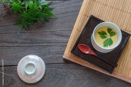 Chawanmushi is a steamed egg custard dish found in Japan. photo