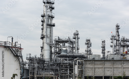 Oil refinery and Petroleum industry at day time