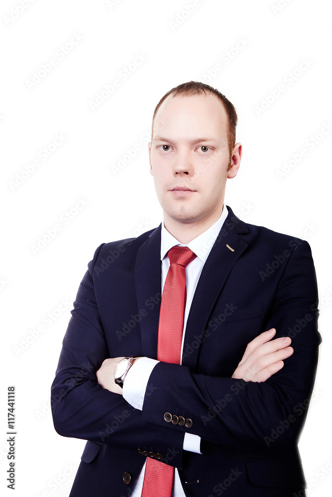 Businessman full length isolated on white with folded arms Businessman full length isolated on white with folded arms