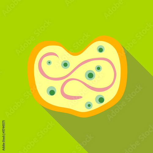 Virus, bacteria, microbe icon in flat style on a green background