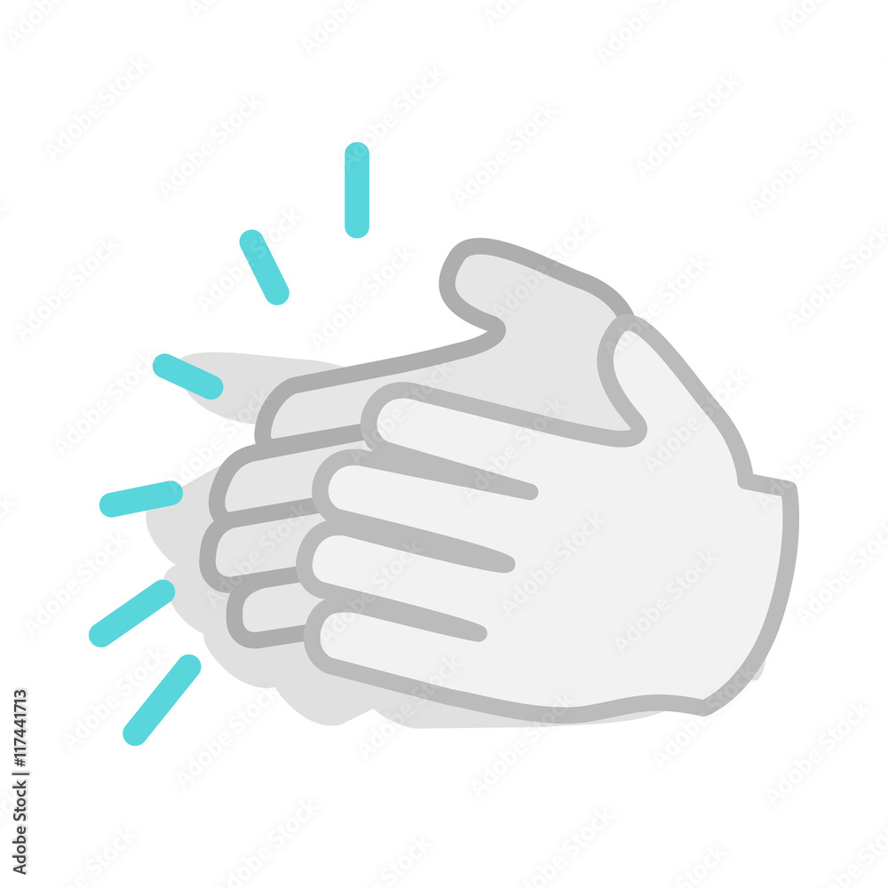Applause, clapping hands icon in isometric 3d style on a white background Applause, clapping hands icon in isometric 3d style on a white background