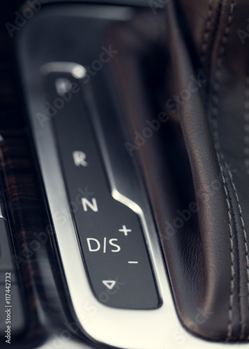 Automatic transmission gear shift in car photo