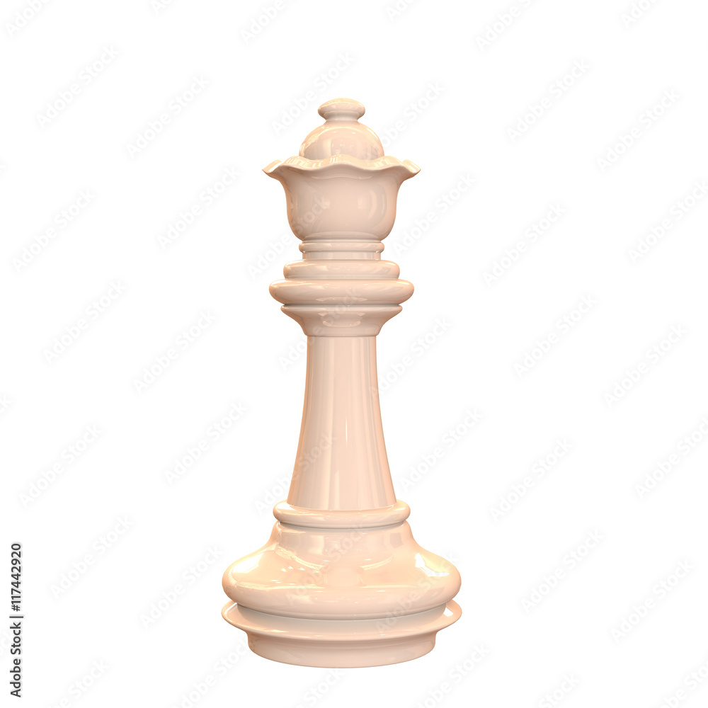 チェスの駒でクイーンの白く光り輝く3dレンダリング画像 Stock イラスト Adobe Stock