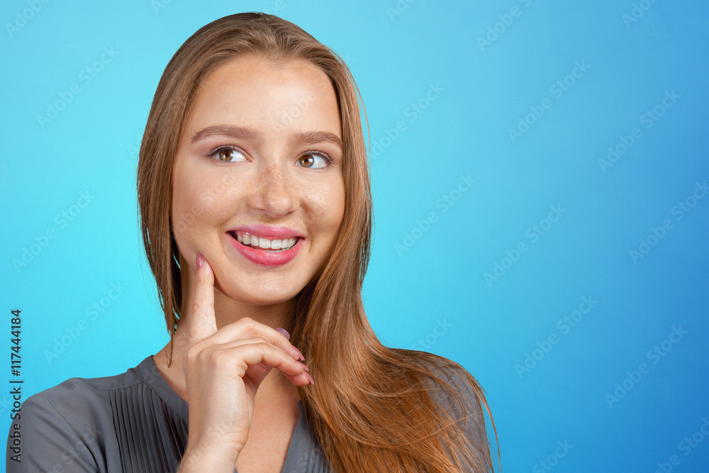 Fototapeta premium Portrait of an attractive young woman thinking deeply