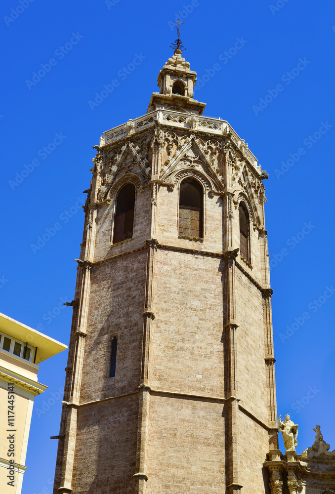 the bell tower of the Cathedral, in Valencia, Spain