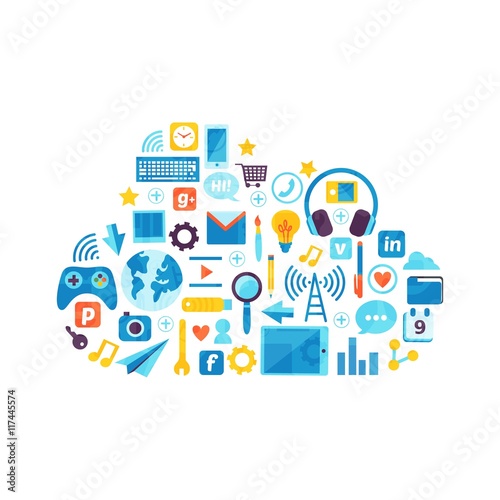 Wallpaper Mural Cloud made of icons Torontodigital.ca