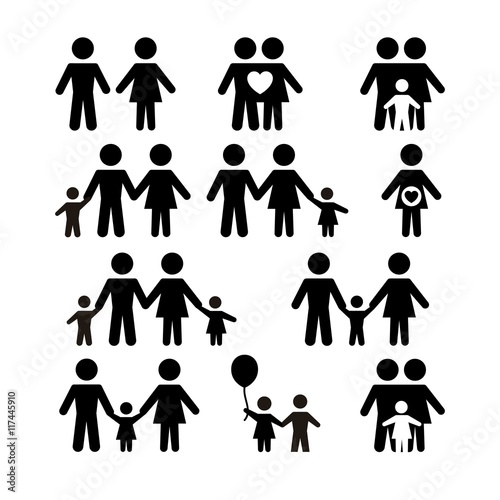 Variety of family icons