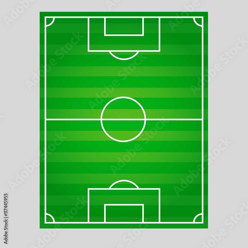Soccer field in top view