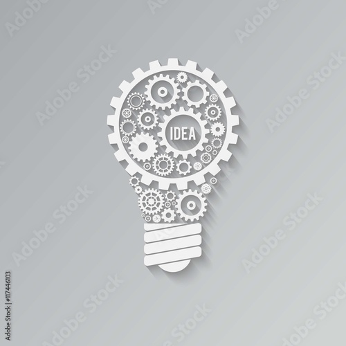 White light bulb made of gears