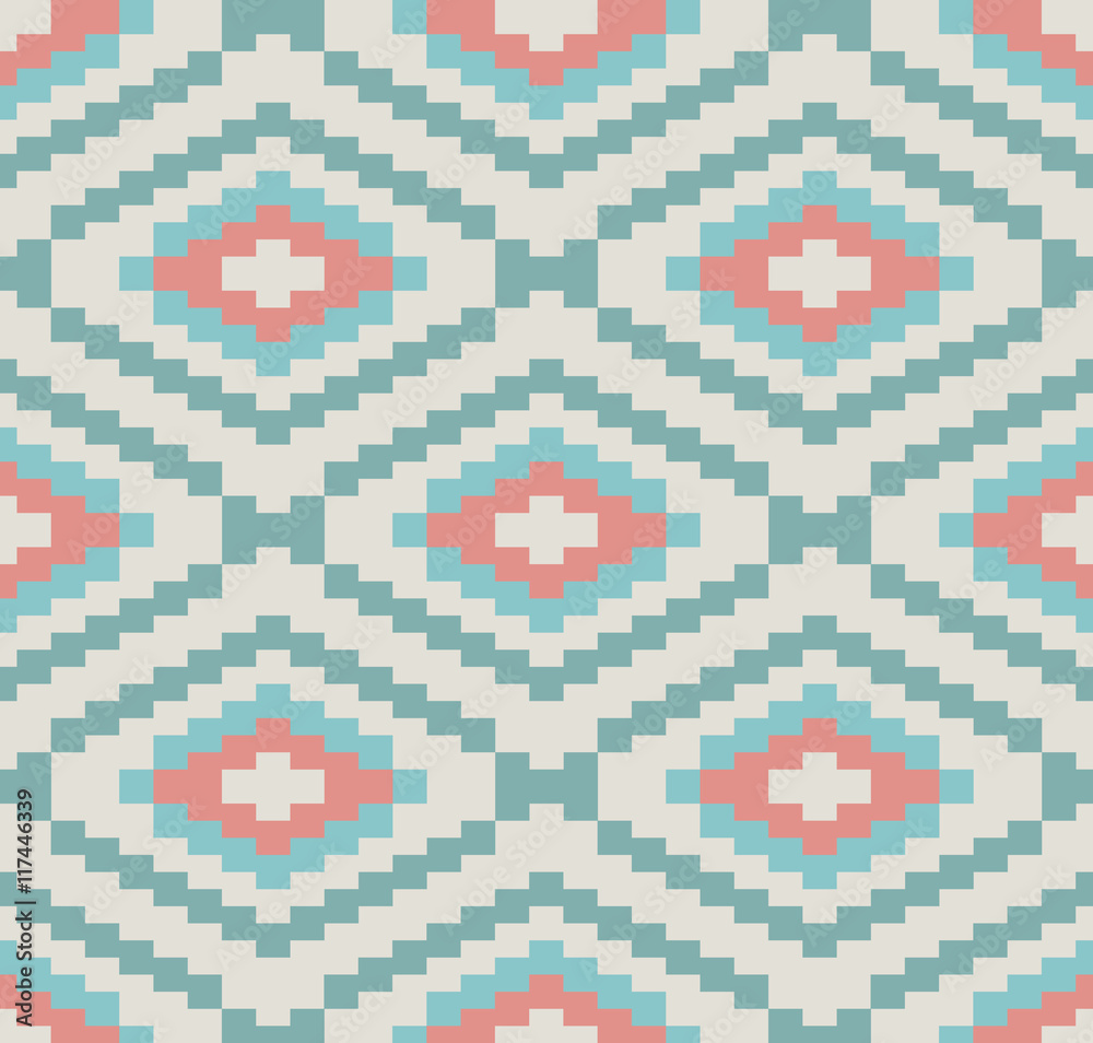 Fototapeta premium Retro seamless pattern with ornamental background