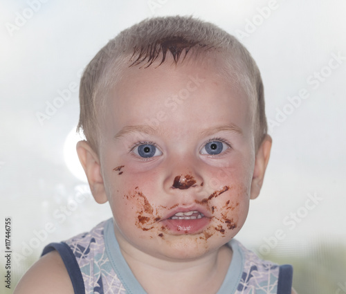 baby face in chocolate