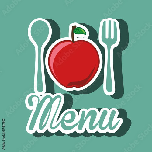 healthy vegetarian food label isolated icon design