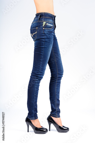Woman in blue jeans