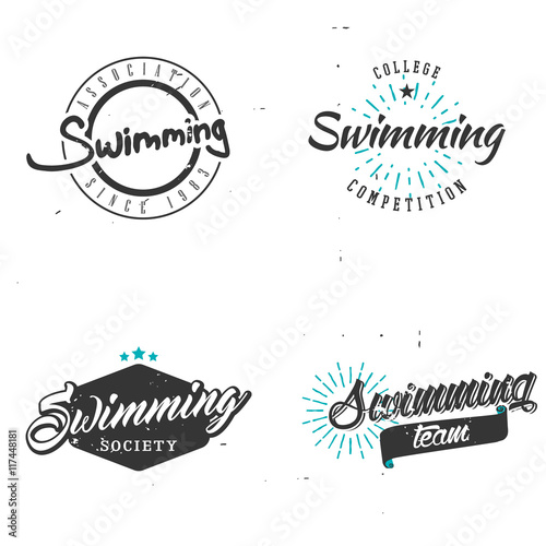 Set of swimming logos