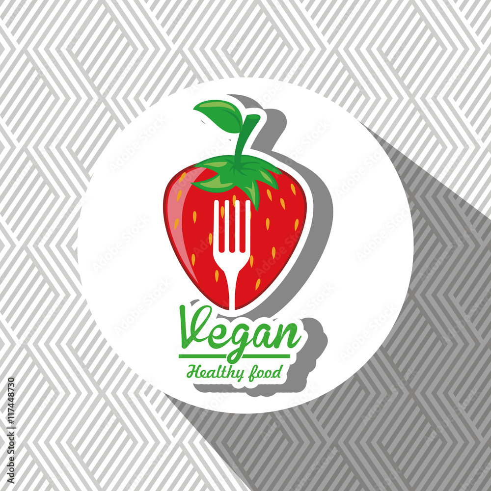 Obraz premium healthy vegetarian food label isolated icon design