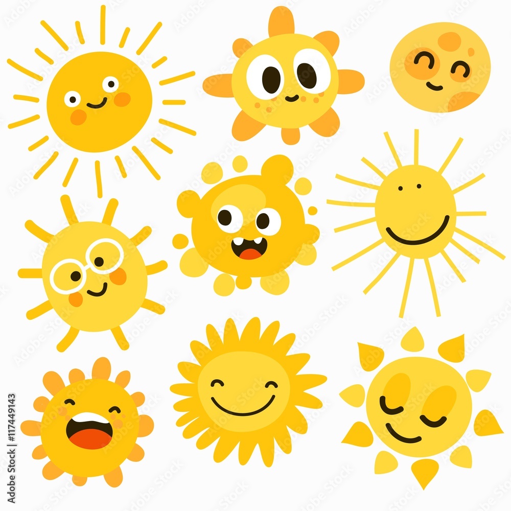 Cartoon suns Cartoon suns