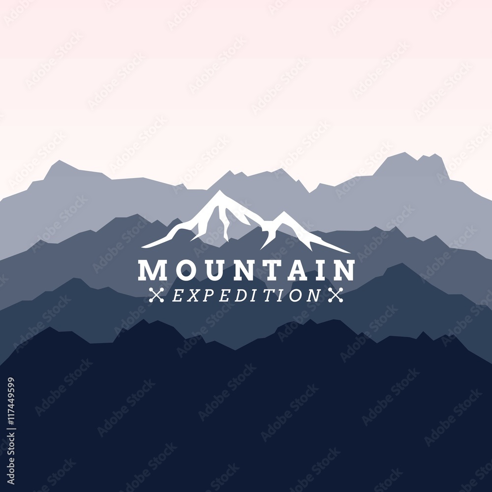 Naklejka premium Logo wyprawy górskiej