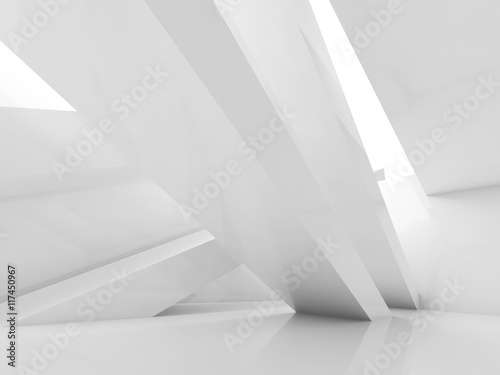 Abstract white interior background 3d