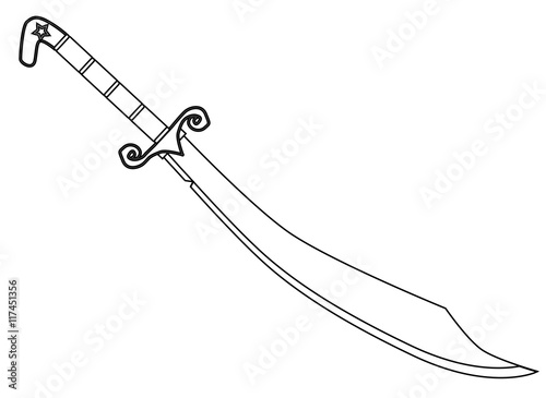 Scimitar Sword Outline