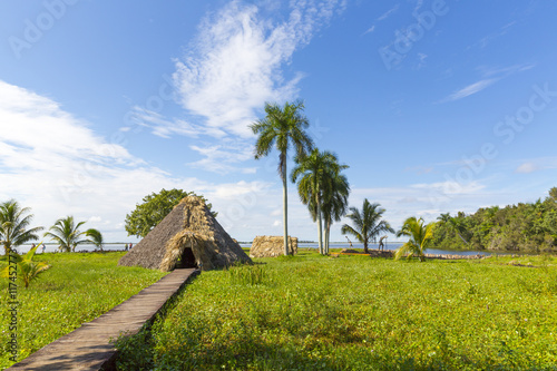 Zapata Peninsula, Guama, thatched huts, reconstruction of Tiano Indian village photo