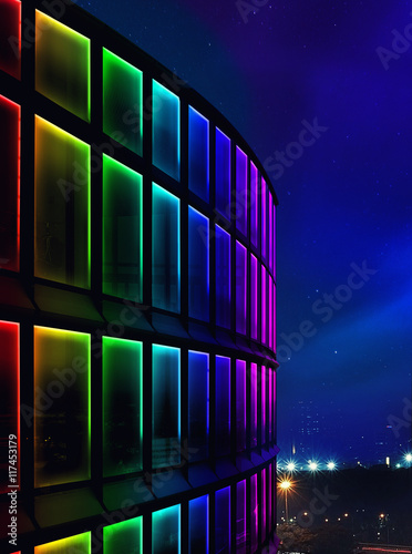 facade building night light using led