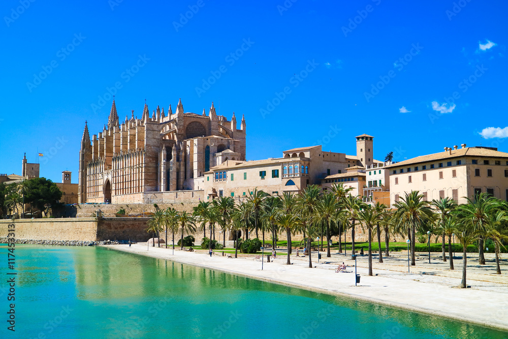 La Seu - the famous medieval gothic catholic cathedral in the ca