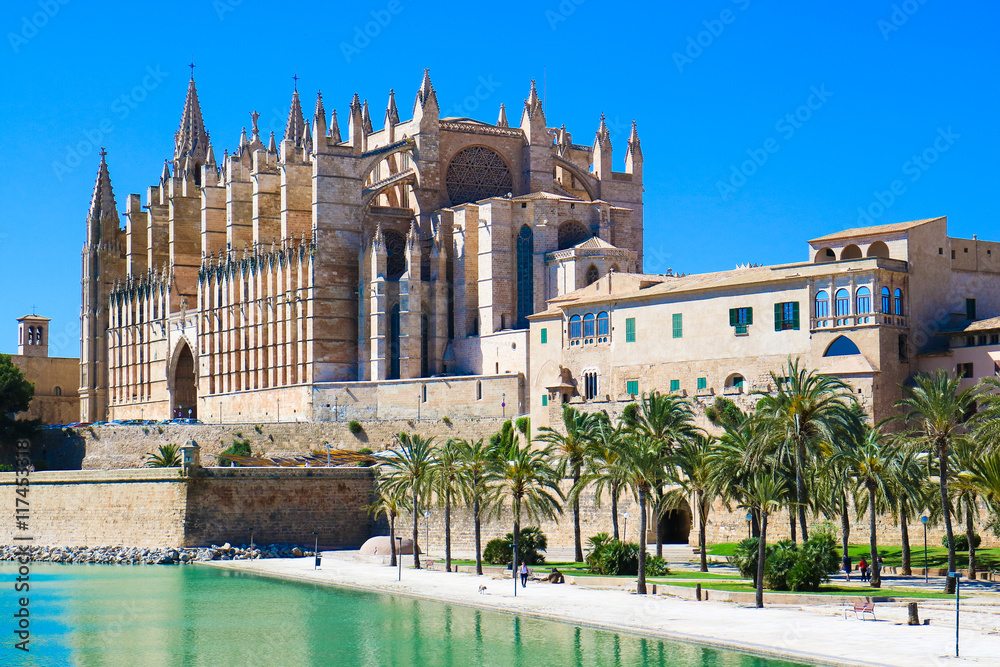 La Seu - the famous medieval gothic catholic cathedral in the ca