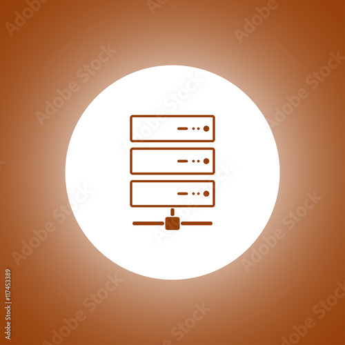 Computer Server icon, flat design