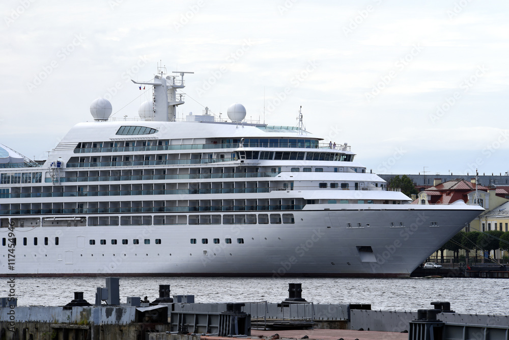 Large cruise ship on the Neva, Saint Petersburg, Russia