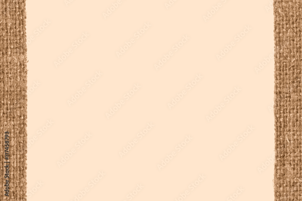 Naklejka premium Textile pattern, fabric burlap, fawn canvas, grained material, retro-styled background