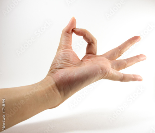 finger hand girl symbols isolated the concept hand showing thumbs down and bad dislike on white background