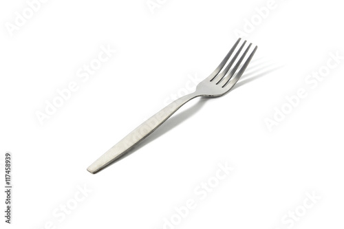 single simple normal fork isolated on white background with clipping path