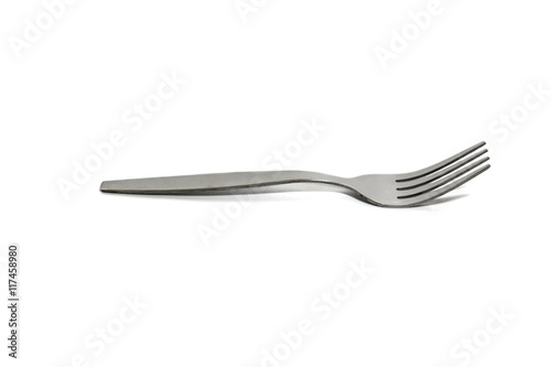 single simple normal fork isolated on white background with clipping path