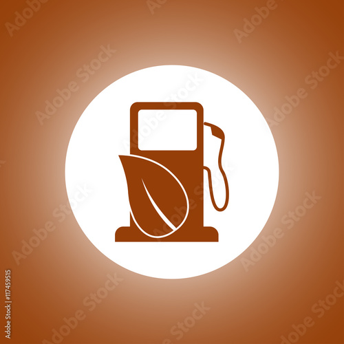 Gas station with leaves icon.