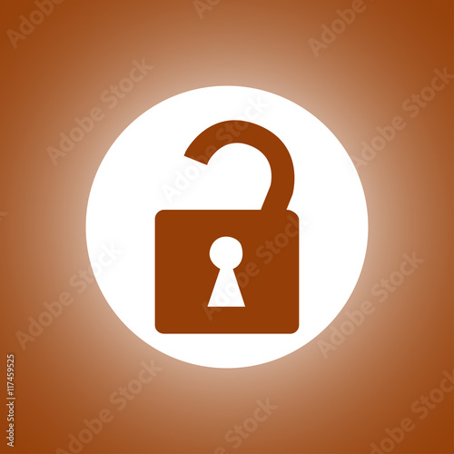 lock icon Flat design style