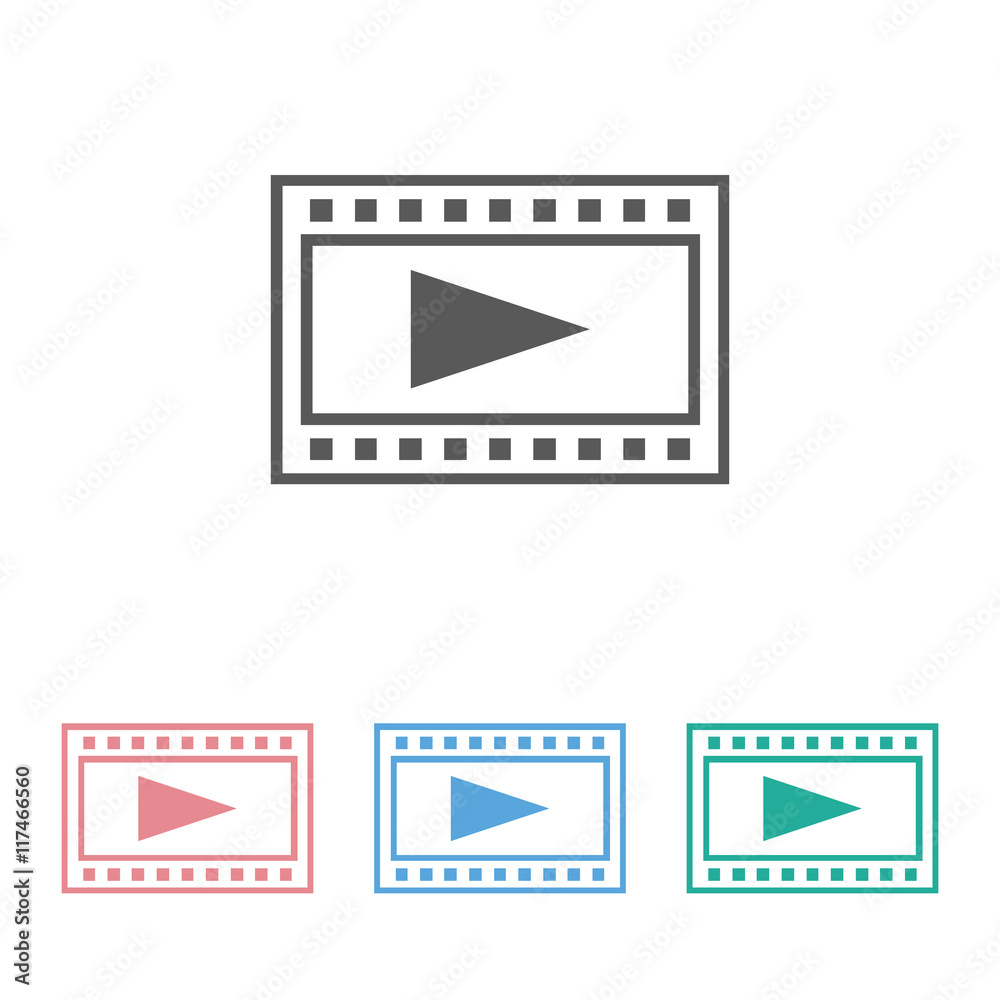 film strips & play button icon film strips & play button icon