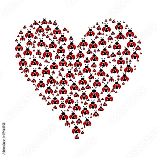 Ladybugs in a heart shape
